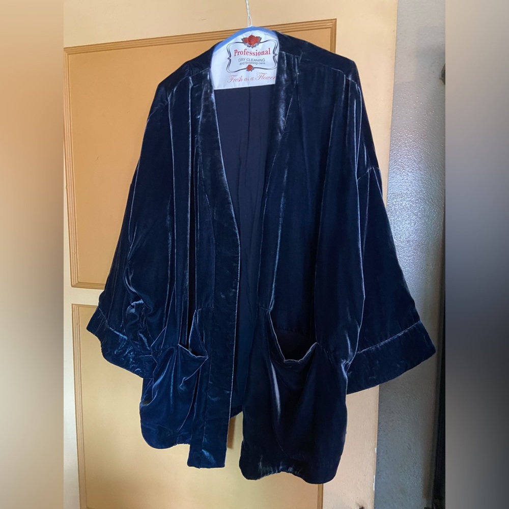 Anthropologie Midnight Blue Kimono - Picture 2 of 8